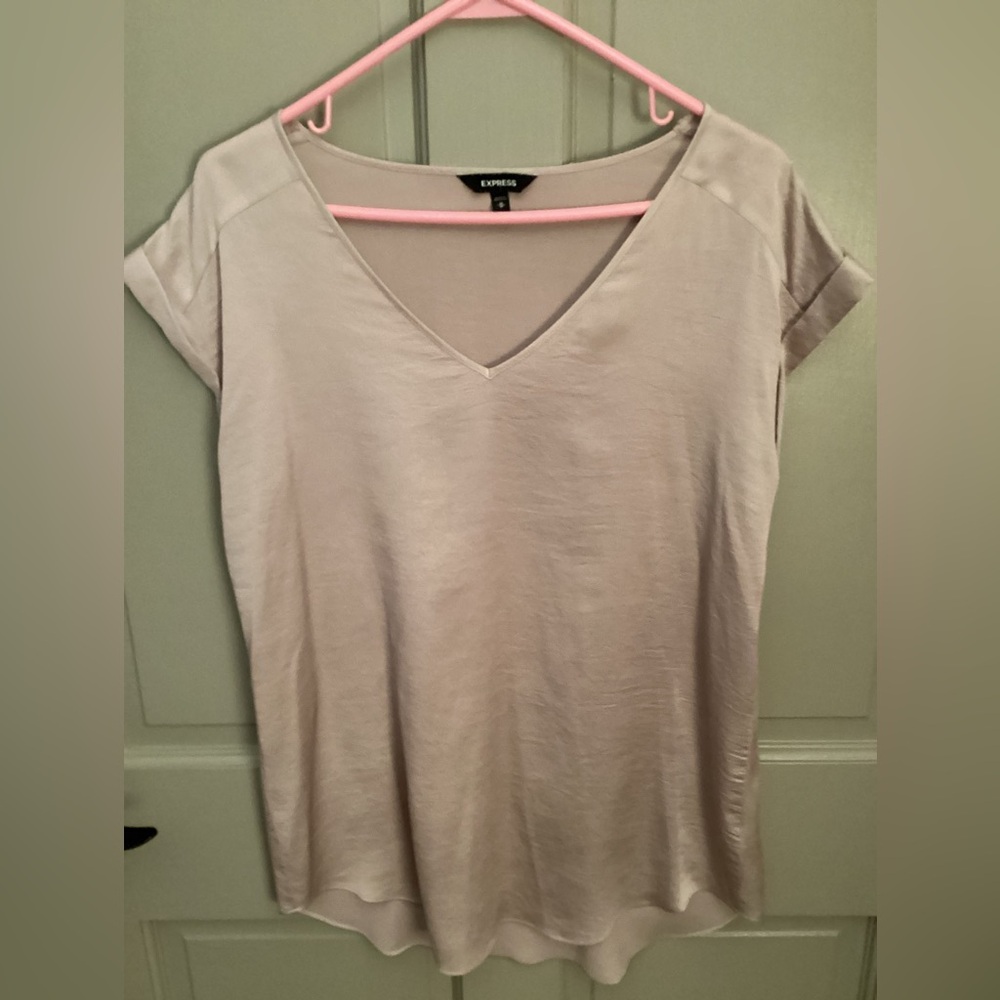 Express Women's Short Sleeve Cream Top